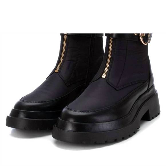 NEW XTI women's front zip biker boots in black - Picture 4 of 4